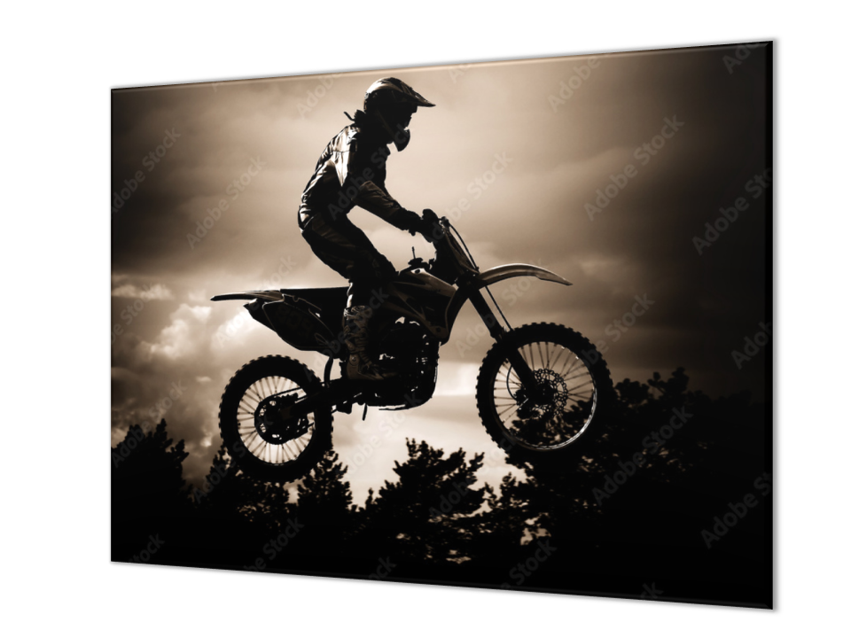 Ochranná deska motocross silueta ve stmívání 60x52cm