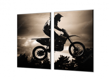 Ochranná deska motocross silueta ve stmívání 30x52cm  2ks