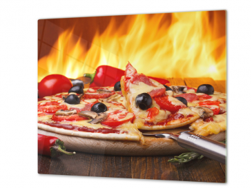 Ochranná deska pizza s olivami a chilli 60x52cm