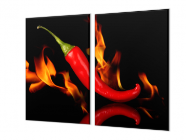 Ochranná deska paprička chilli v ohni 30x52cm  2ks